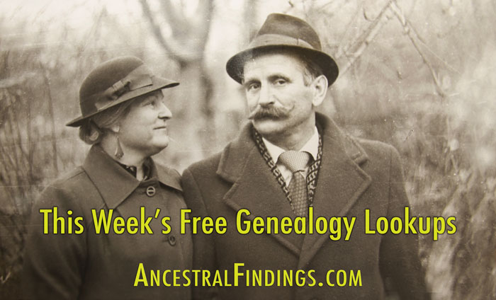 This Week’s Free Genealogy Lookups (November 9)