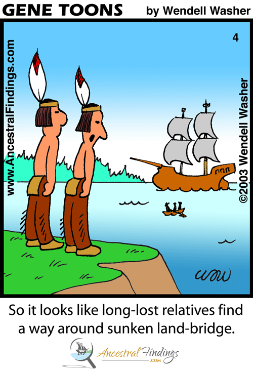So It Looks Like Long-lost Relatives Found A Way Around Sunken Land-Bridge (Genetoons Cartoon #004)