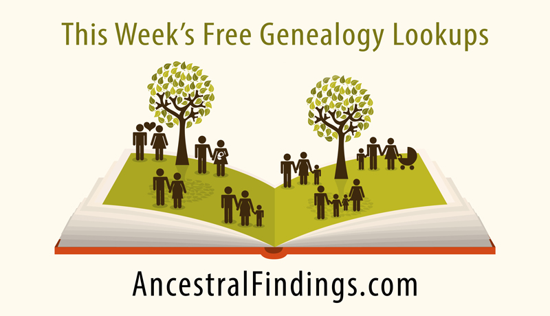 This Week’s Free Genealogy Lookups (October 19)