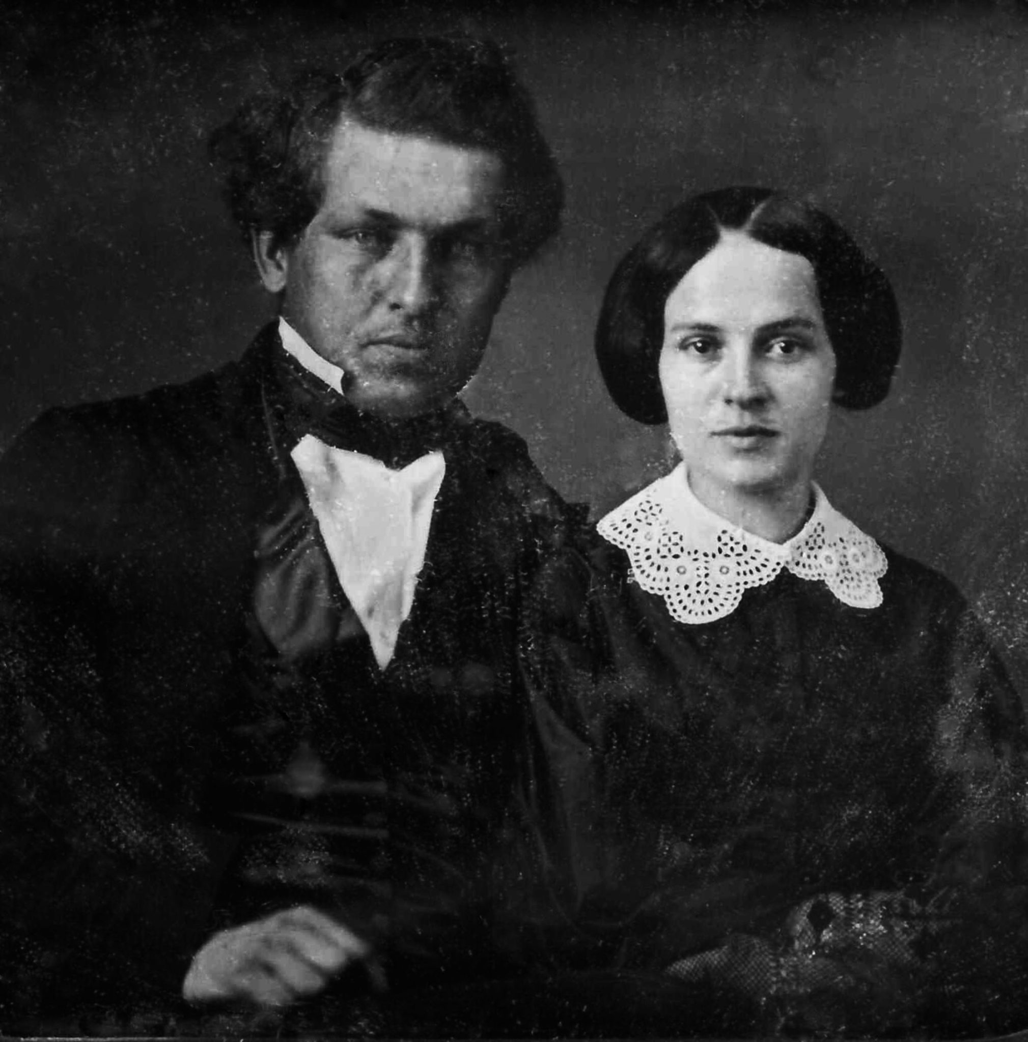 Cleaned up photo of James A. Garfield and Lucretia Rudolph was taken around the time of their engagement. (Western Reserve Historical Society)