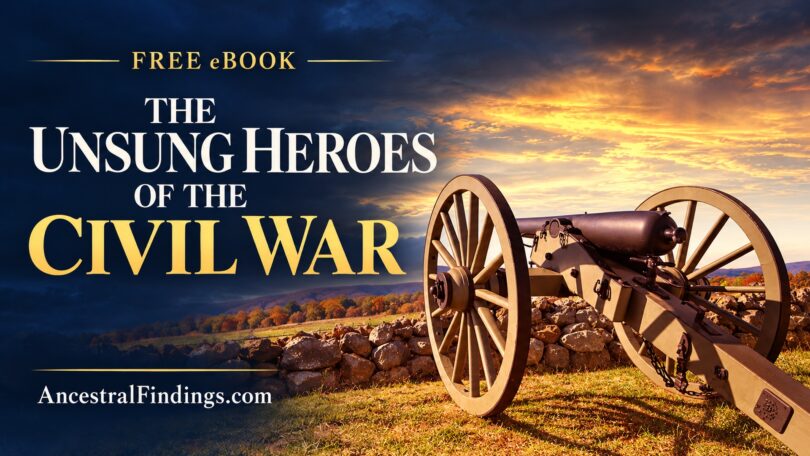 The Unsung Heroes of the Civil War free eBook, with a cannon at sunset