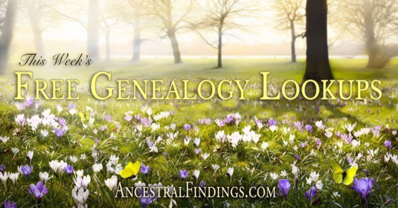 Today's Free Genealogy Lookups