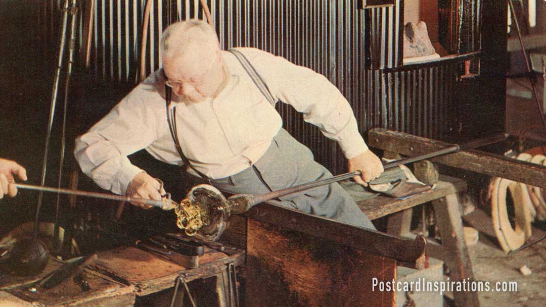 The Making of a Steuben Crystal Bowl (Postcard)