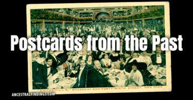 Vintage postcard of Churchill’s Restaurant in New York City, showing guests dining in formal attire at a popular supper club around 1910.