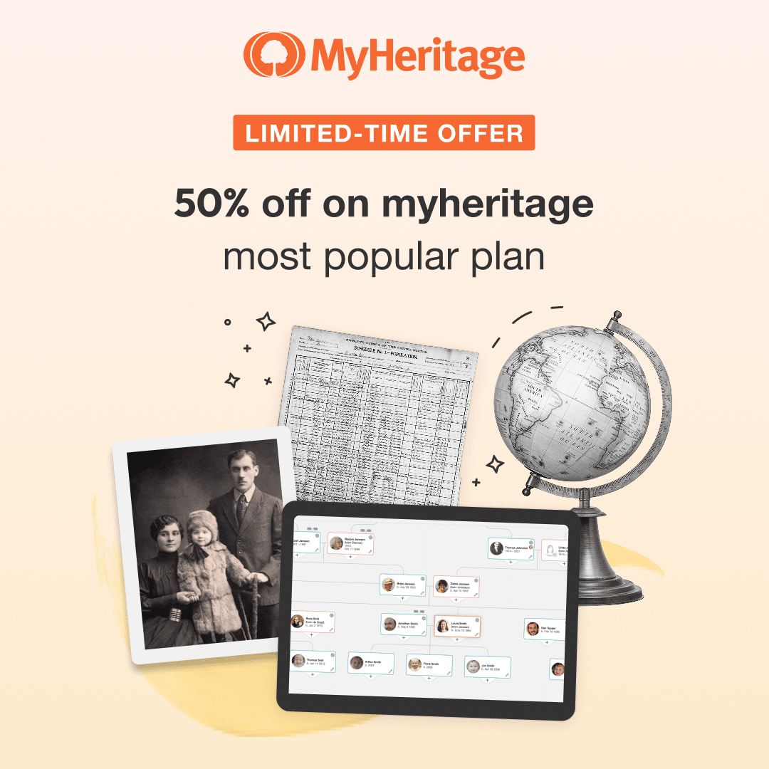 50% off MyHeritage