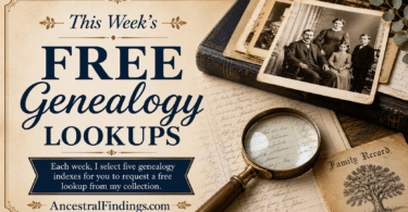 This Week's Free Genealogy Lookups