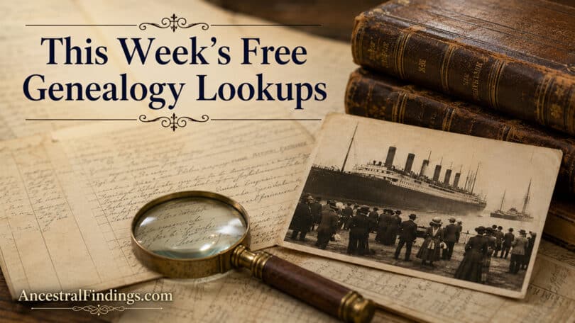This Week's Free Genealogy Lookups