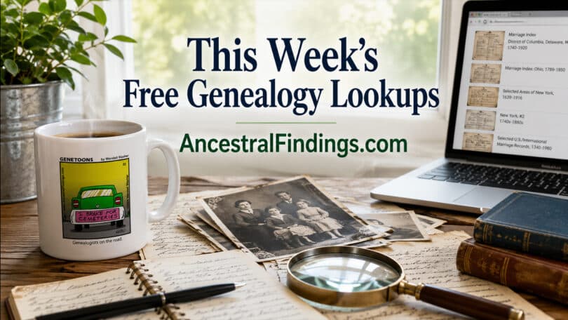 This Week's Free Genealogy Lookups