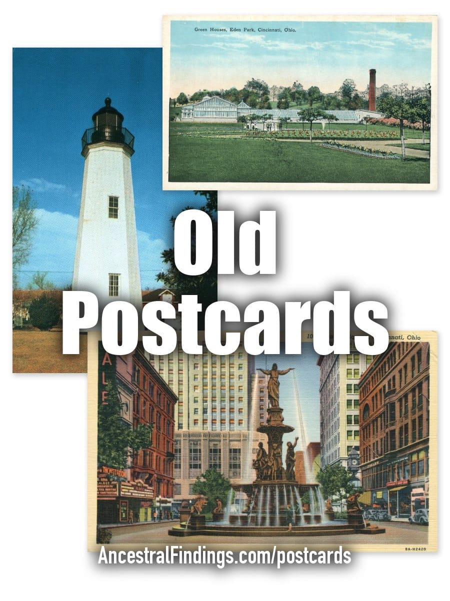 Old Postcards — three real vintage postcard views