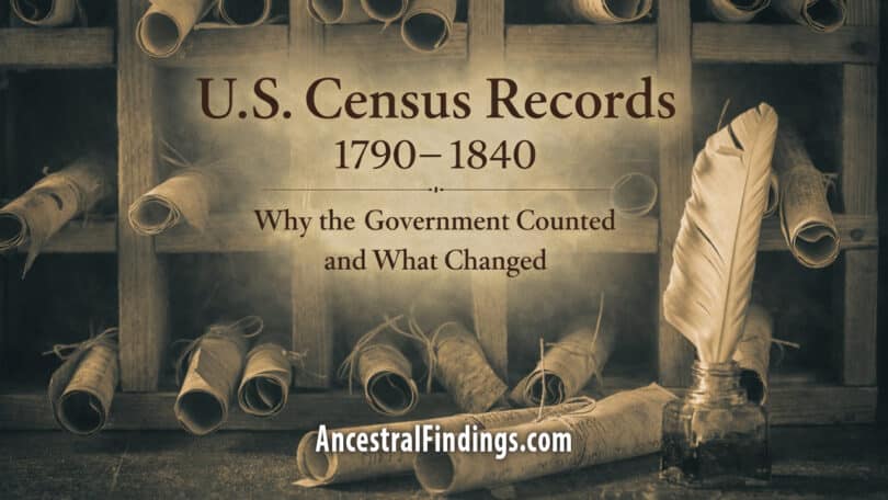 U.S. Census Records 1790 to 1840, Why The Government Counted And What Changed